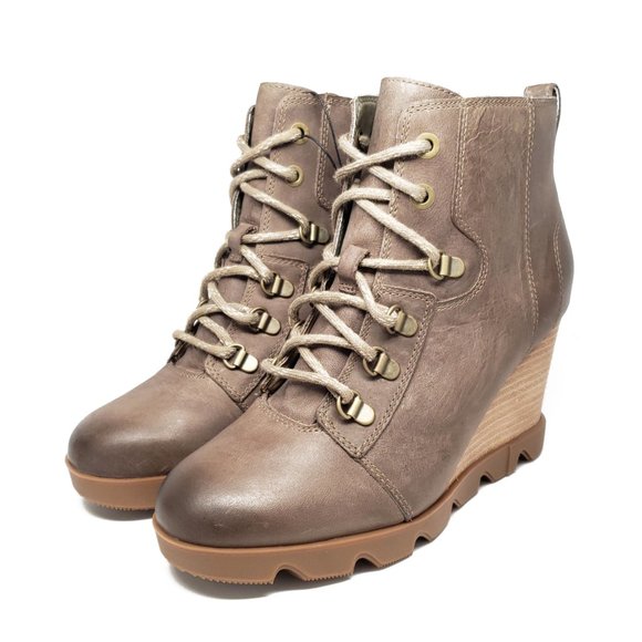 Sorel Joan Uptown Leather Wedge Boots Womens 9.5 - Picture 7 of 8